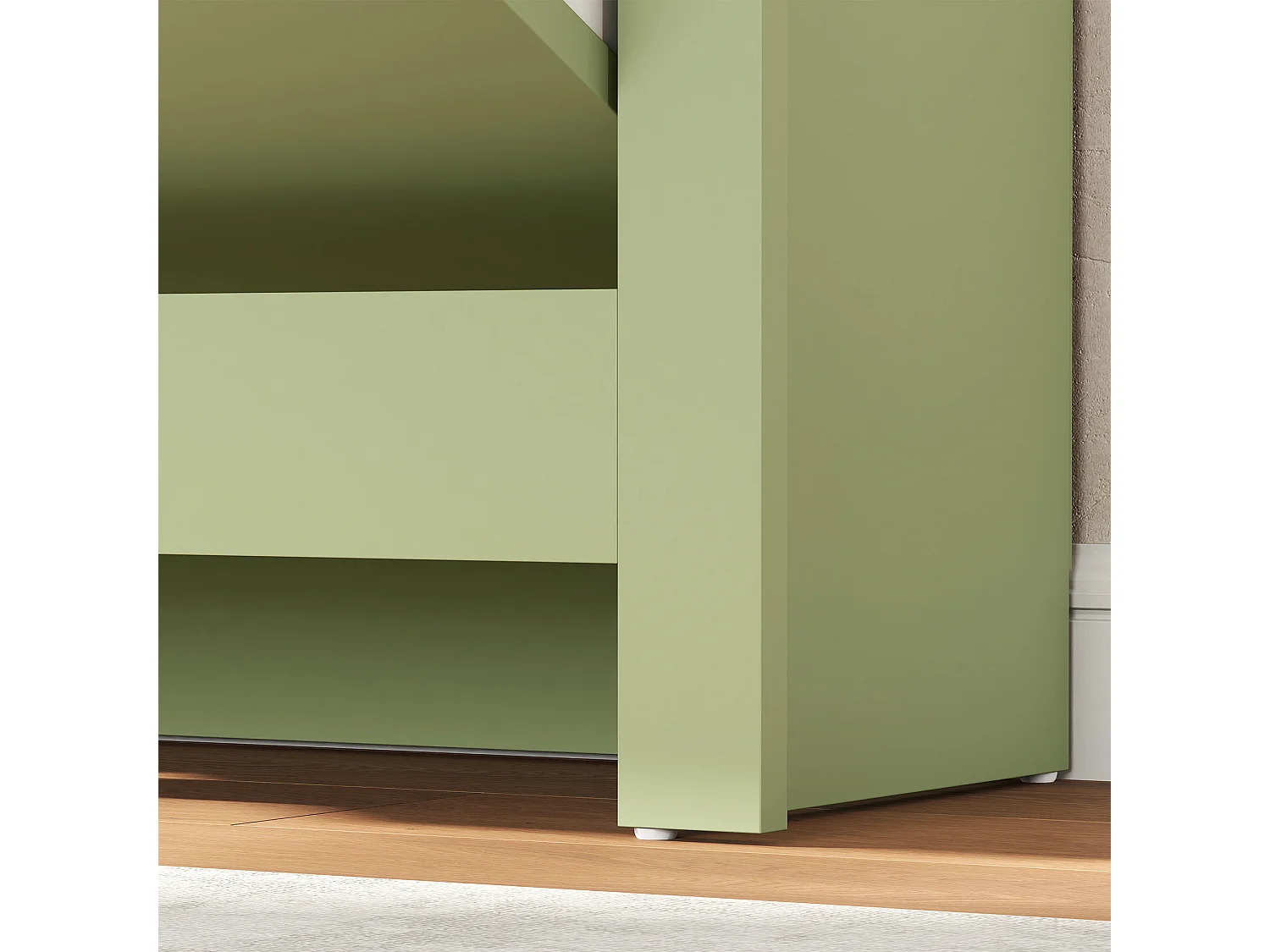 HOMCOM 12-Shoe Storage Cabinet 4 Shelves 2 Drawers Tabletop Green