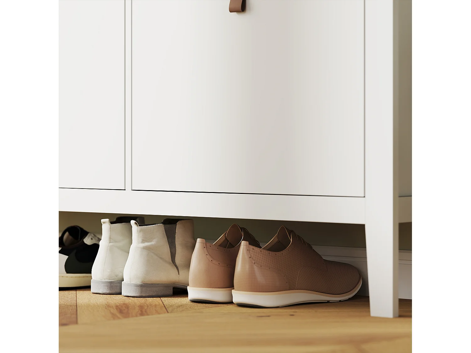 HOMCOM 4 Drawer Shoe Cabinet with Flip Doors for Hallway, Entryway, White