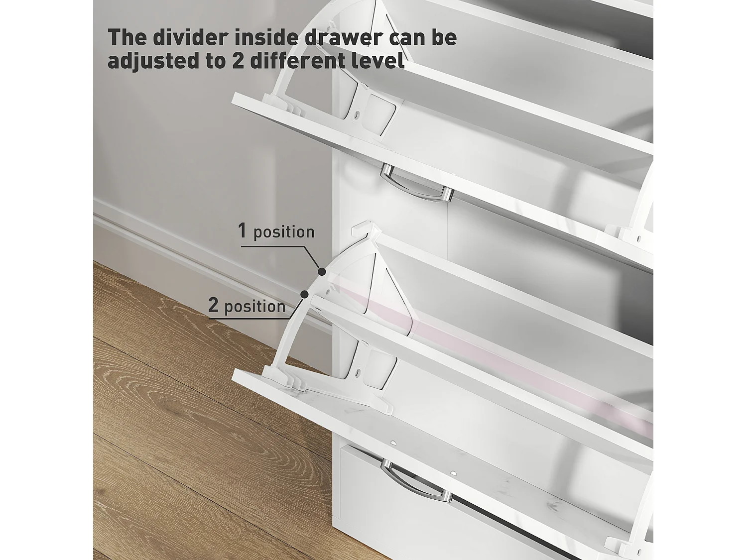 HOMCOM Shoe Cabinet w/ 4 Drawers Shoe Storage Organiser for 18 Pairs Black