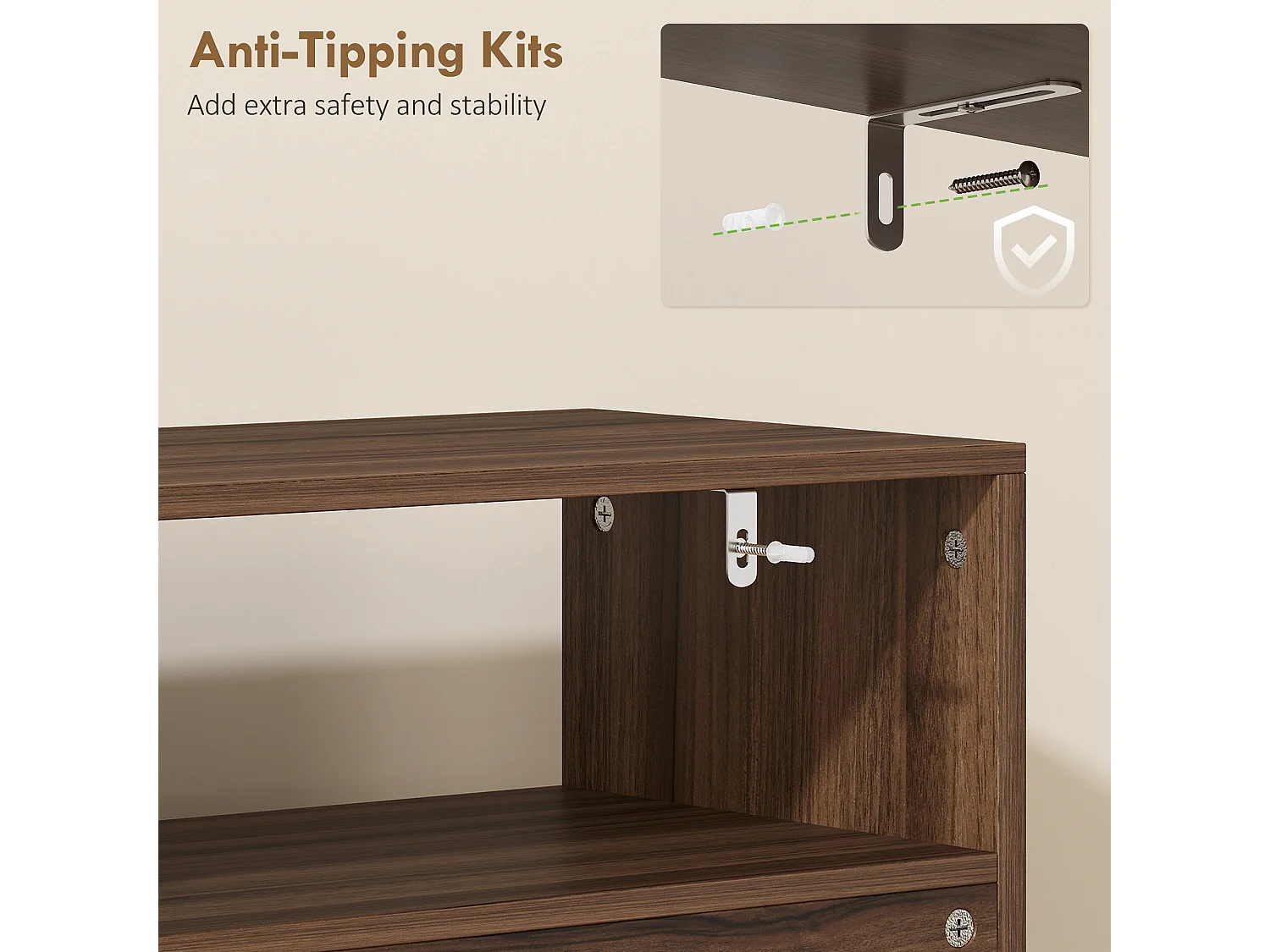 HOMCOM Narrow Shoe Cabinet with 2 Flip Drawers, Modern Shoe Storage Cabinet