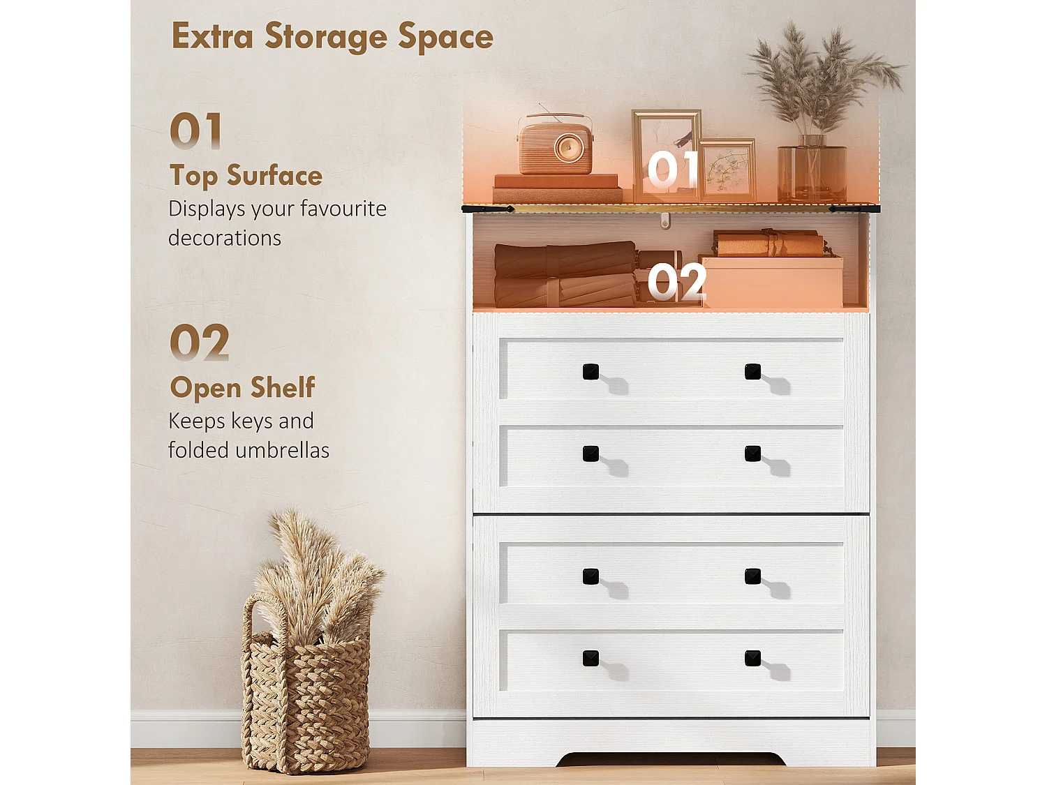 HOMCOM Narrow Shoe Cabinet, Shoe Storage Cabinet with 2 Flip Drawers, White