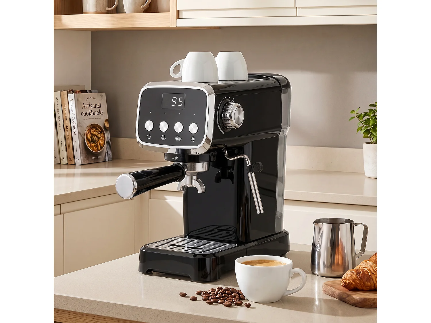 HOMCOM Espresso Machine with 20-Bar Pressure, Black