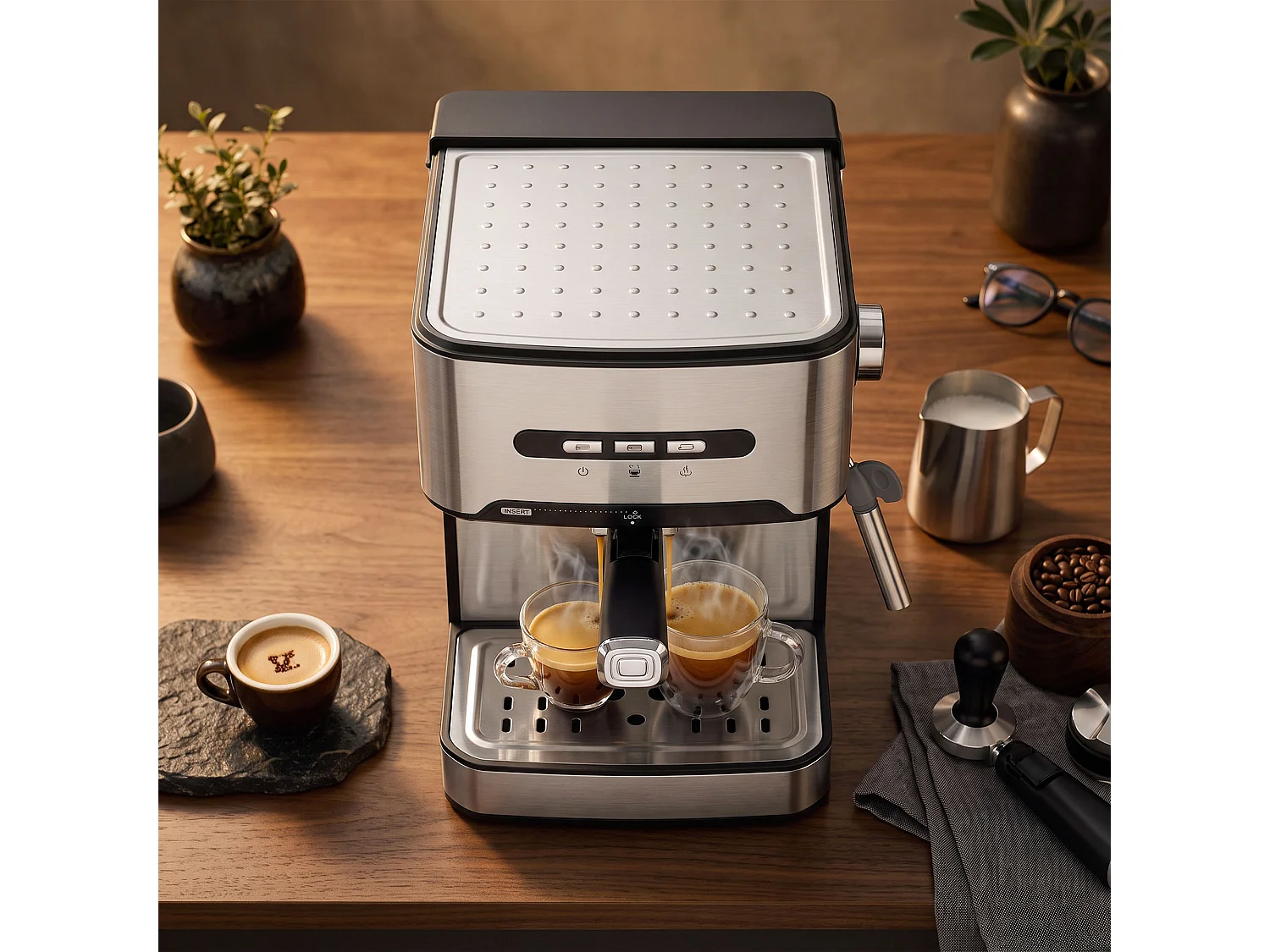 HOMCOM Espresso Machine, 20-Bar, Semi Automatic, Black