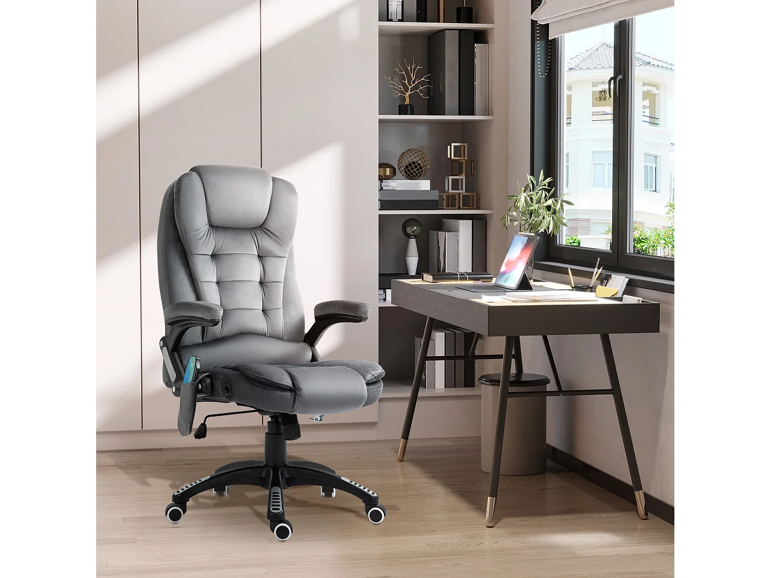 Vinsetto Office Relaxing Reclining Chair with Heating Massage Points Grey