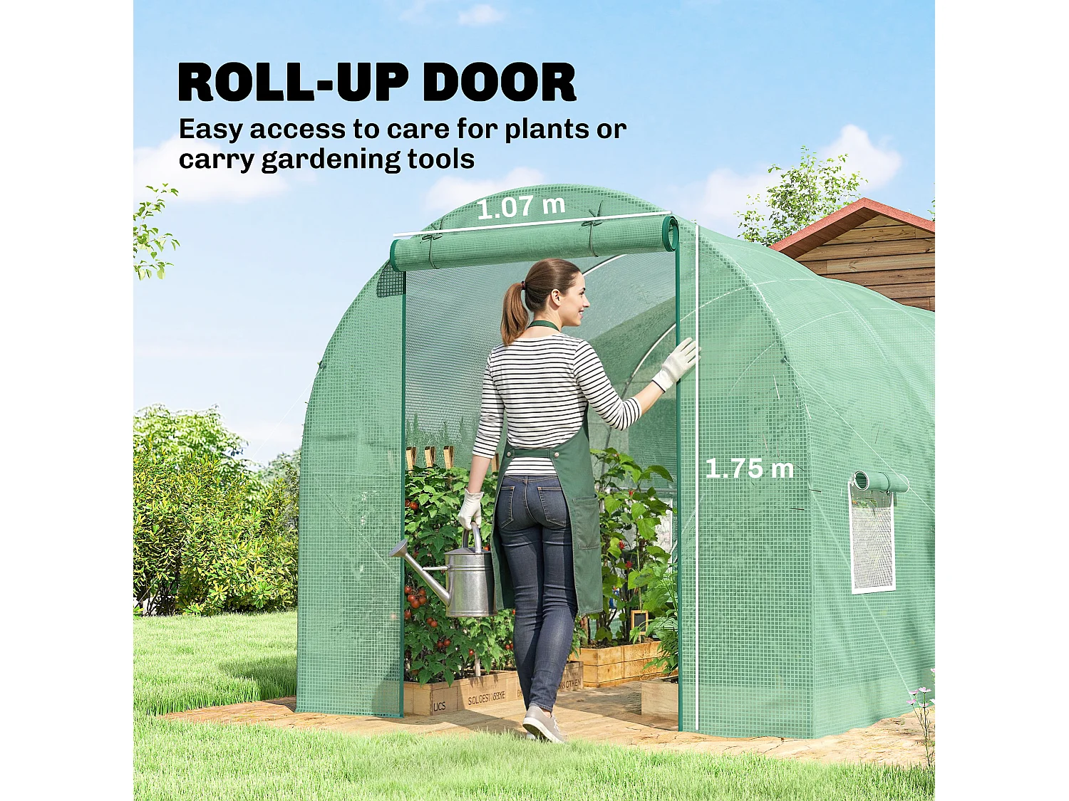 Outsunny Polytunnel Walk In Green House w/ PE Cover, 4.5 x 2 x 2m