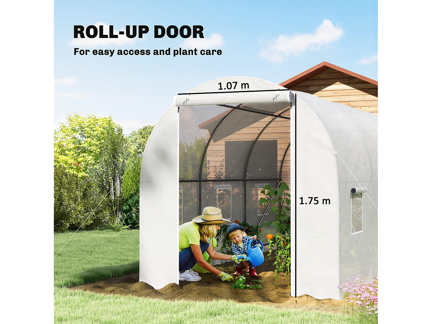 Outsunny Large Walk-in Greenhouse Poly Tunnel Galvanised Garden Plants Grow Tent