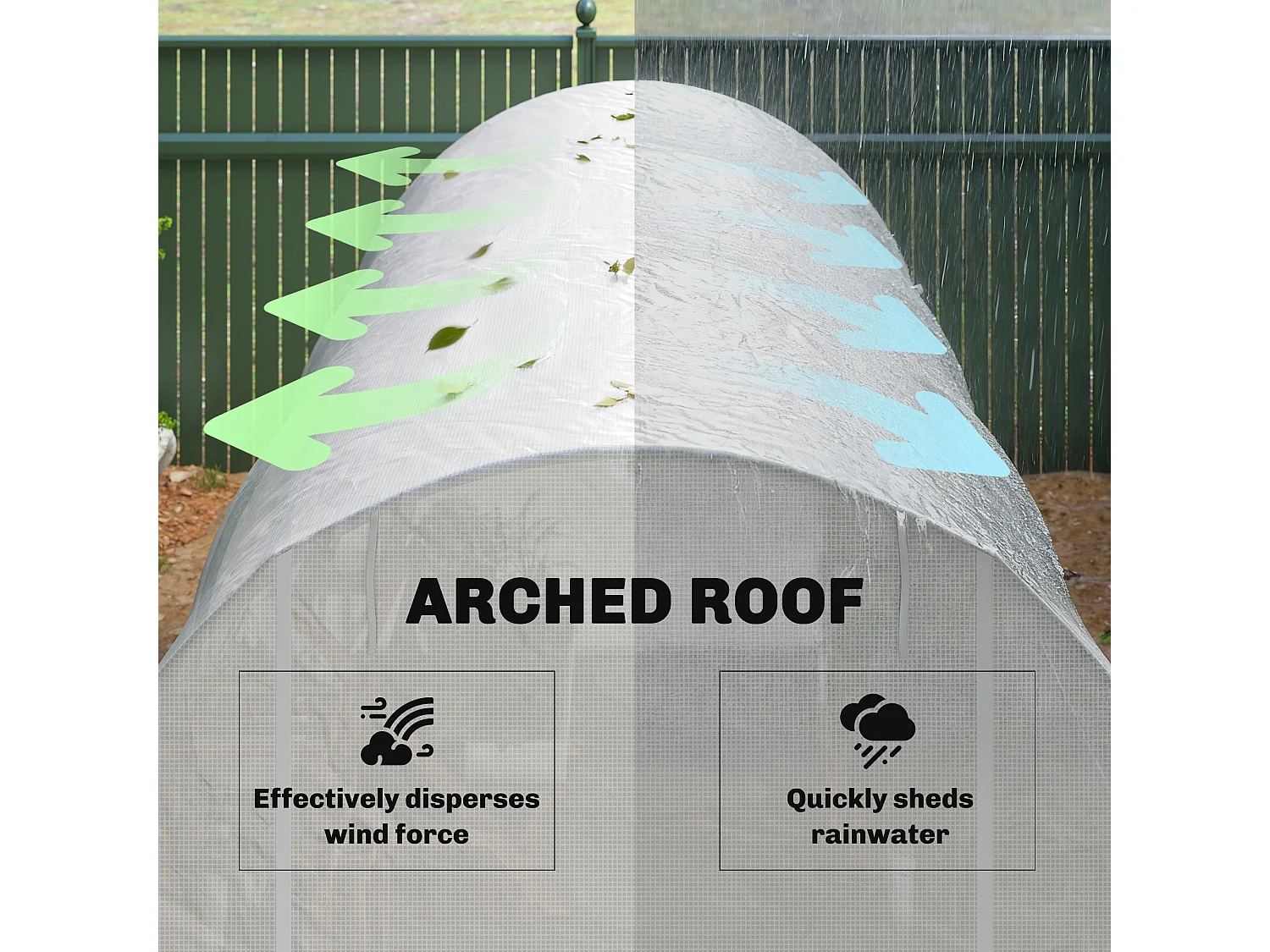 Outsunny Large Walk-in Greenhouse Poly Tunnel Galvanised Garden Plants Grow Tent
