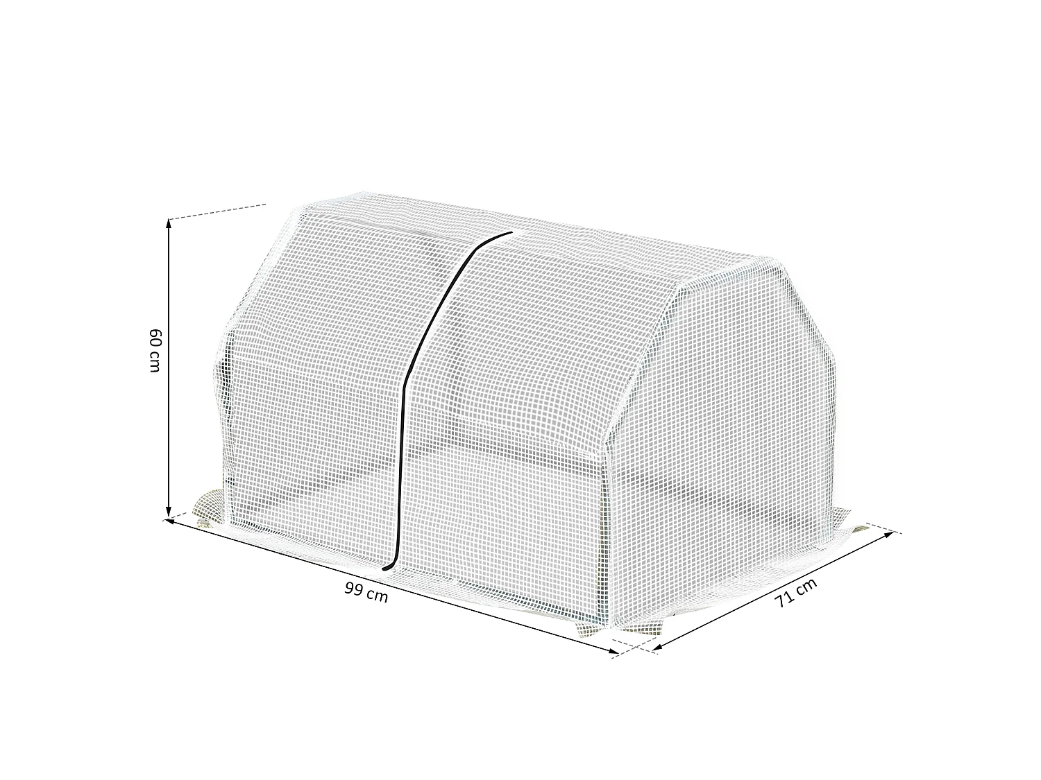 Outsunny Mini  Greenhouse Grow House PVC Cover Steel Frame White 99 x 71 x 60cm