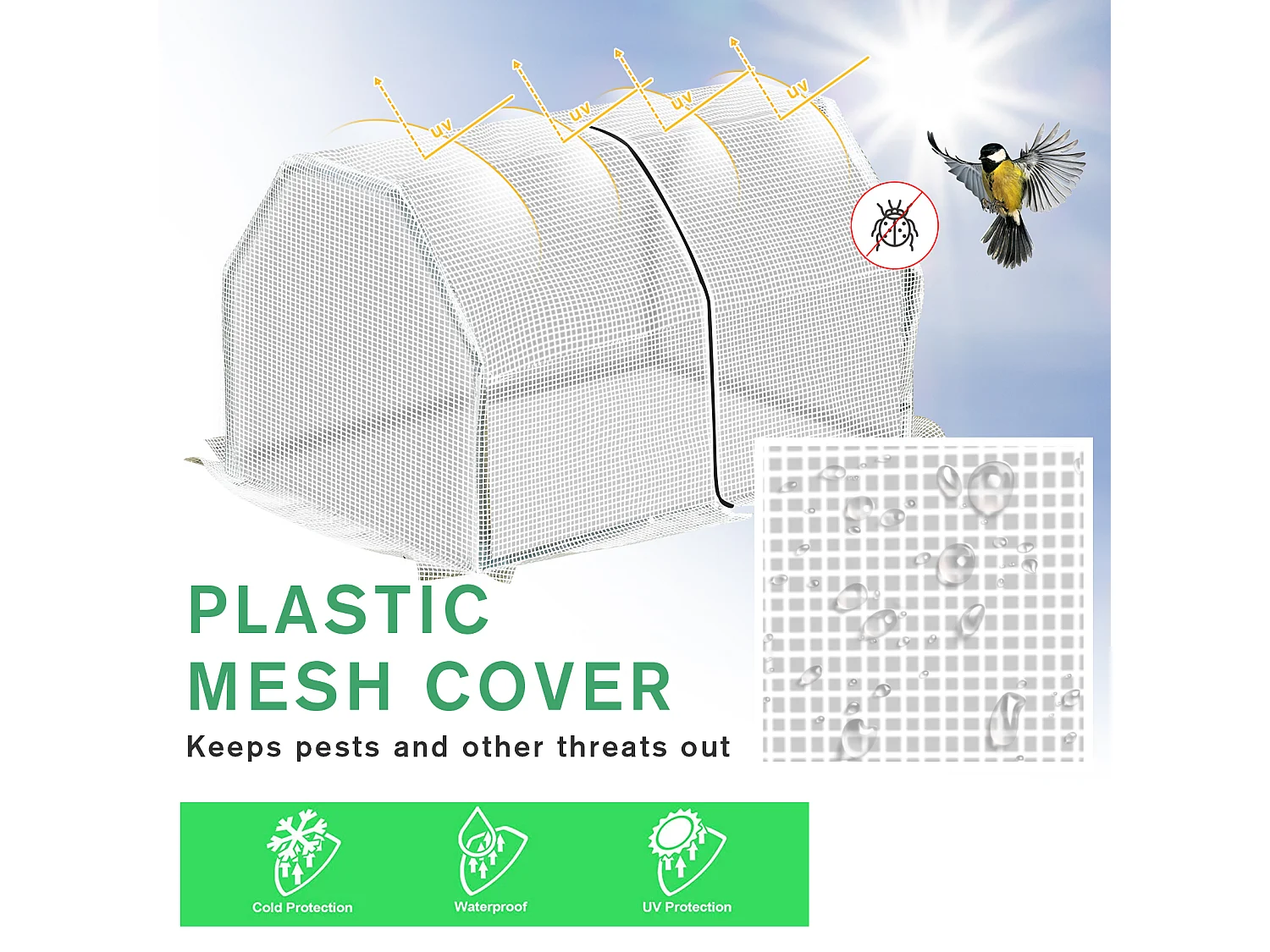 Outsunny Mini  Greenhouse Grow House PVC Cover Steel Frame White 99 x 71 x 60cm