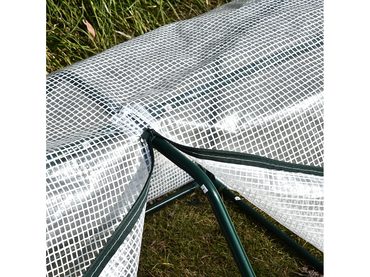 Outsunny Mini  Greenhouse Grow House PVC Cover Steel Frame White 99 x 71 x 60cm