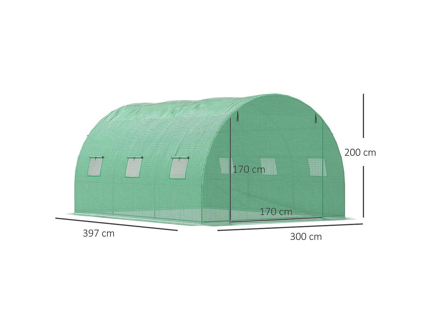 Outsunny Tunnel Greenhouse w/ PE Cover, Outdoor Plant House w/ Door & Window