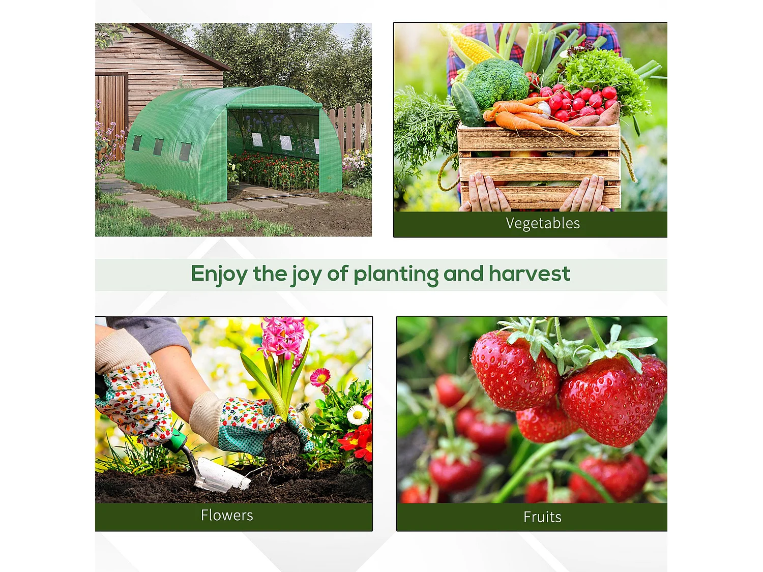 Outsunny Tunnel Greenhouse w/ PE Cover, Outdoor Plant House w/ Door & Window