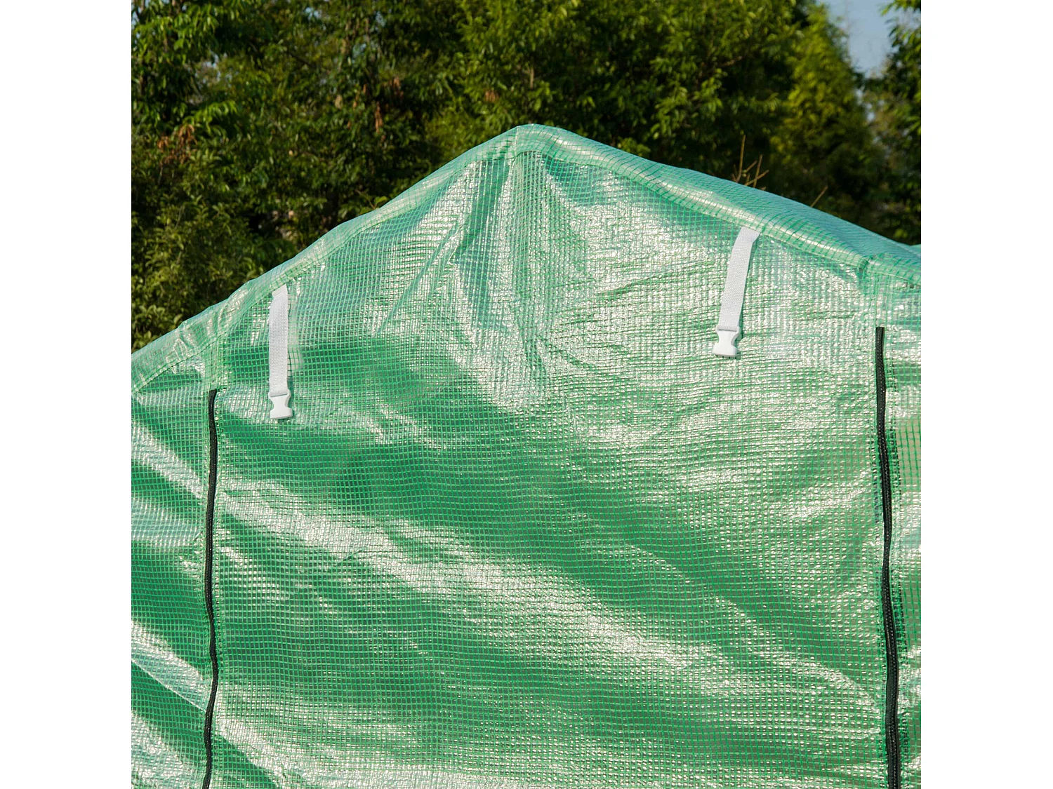 Outsunny 4 x 2 M Walk in Polytunnel Greenhouse with Roll-up Zipped Door