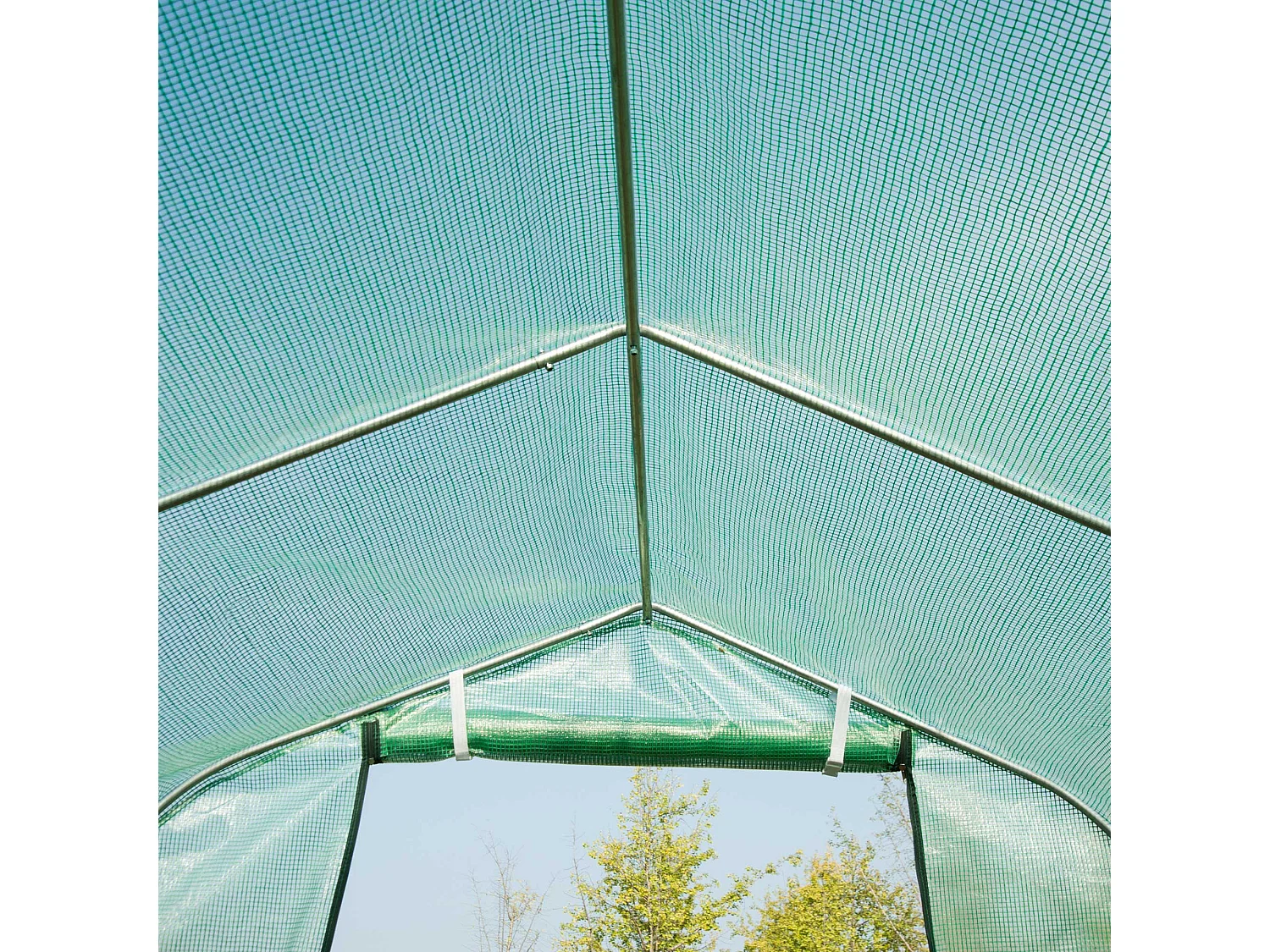 Outsunny 4 x 2 M Walk in Polytunnel Greenhouse with Roll-up Zipped Door
