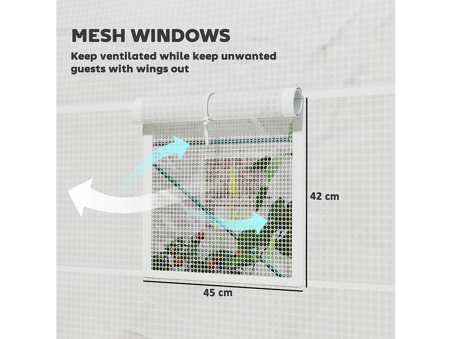 Outsunny Polytunnel Greenhouse Outdoor Grow House Roll Up Door Windows 2x2.5m