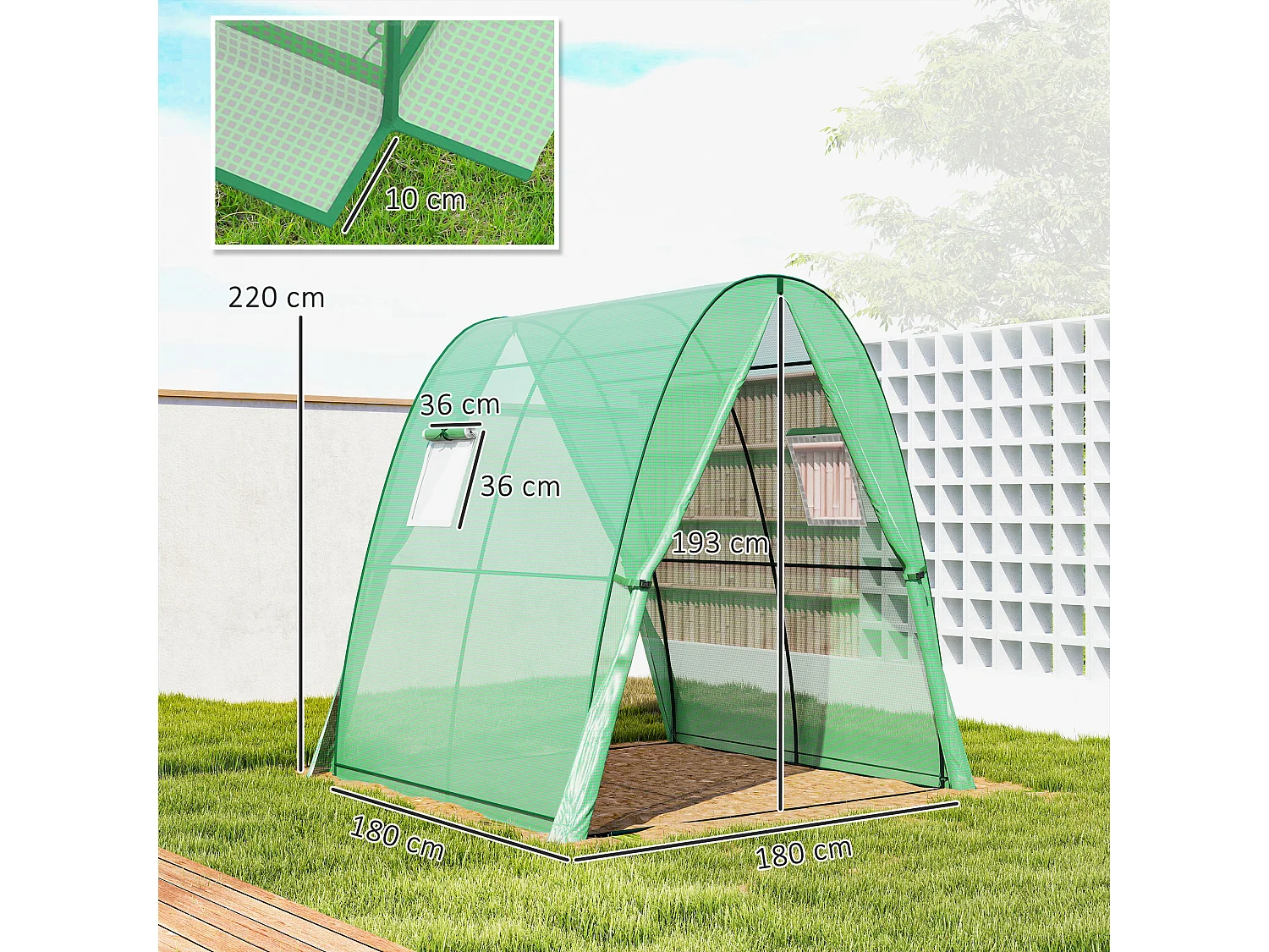 Outsunny Portable Greenhouse Gardening Plant Hot House with 2 Doors, Green