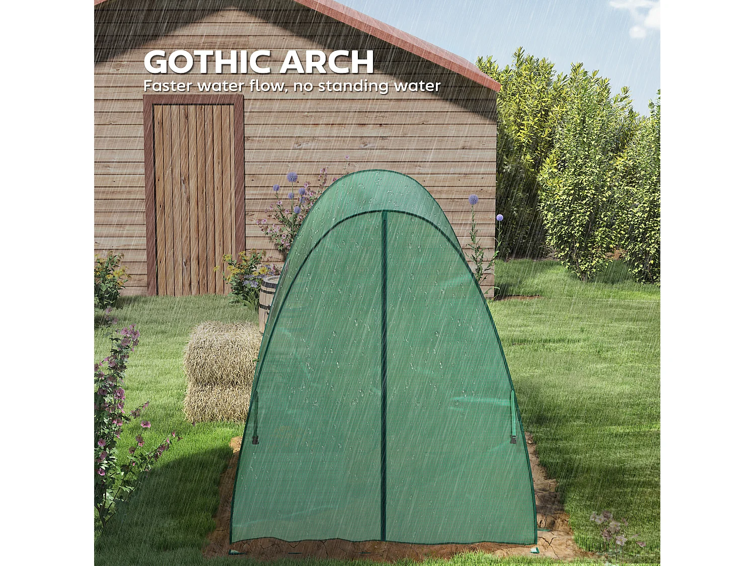 Outsunny Portable Greenhouse Gardening Plant Hot House with 2 Doors, Green