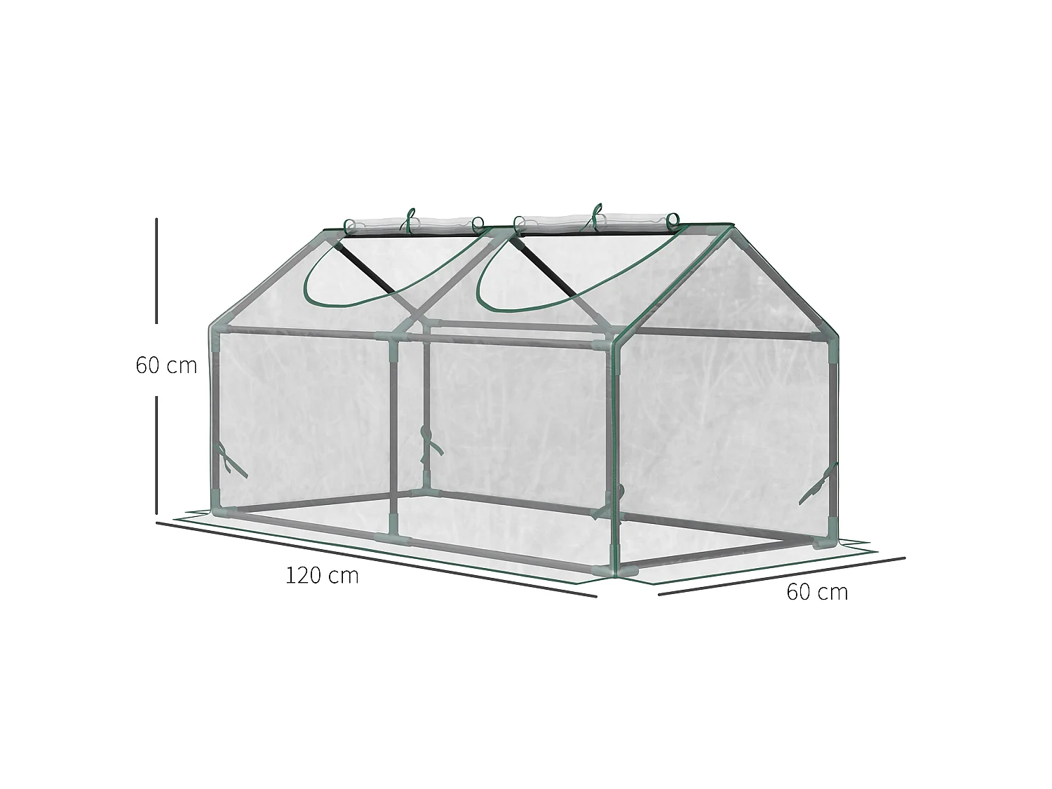 Outsunny Greenhouse Plants Foil Tomato Vegetable House W/ 2 Windows Clear