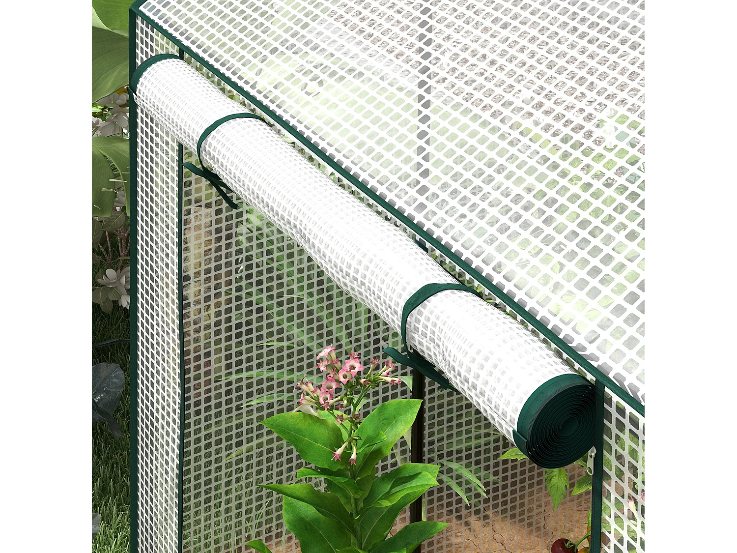 Outsunny Greenhouse with 2 Roll-up Doors and Vent Holes, 100x80x150cm