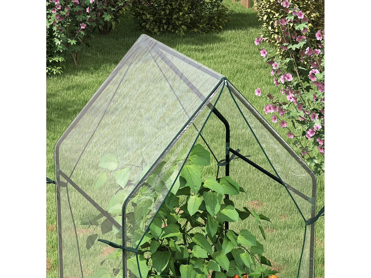 Outsunny Tomato Greenhouse with 2 Zipped Doors, Outdoor Green House, Clear