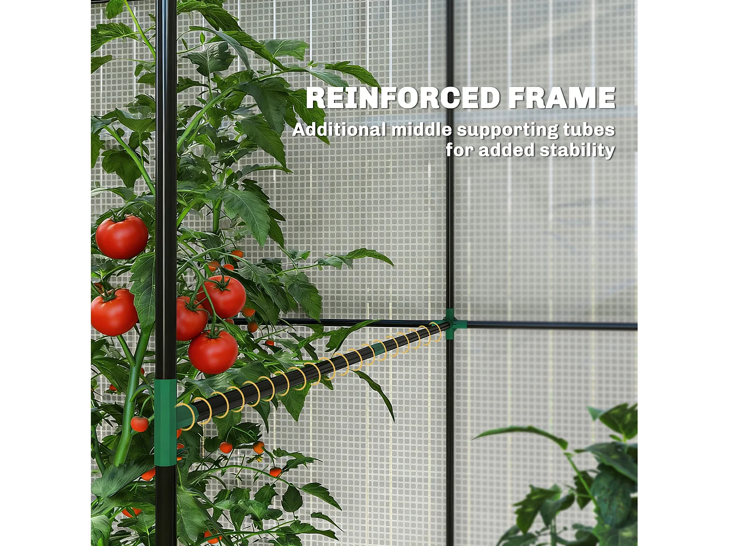 Outsunny Walk-in Greenhouse, Green House with Mesh Windows, White