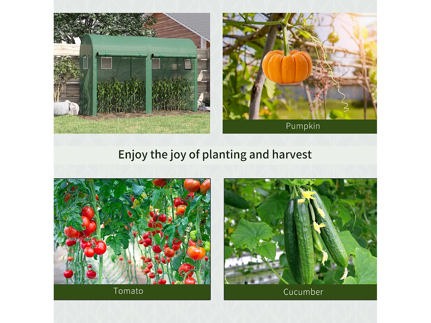 Outsunny Garden Plant Tomato Growth Greenhouse W/ 2 Doors 4 Windows 3 x 1 x 2m