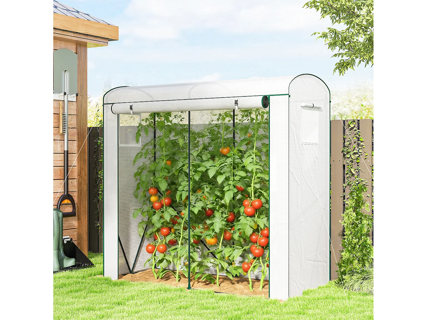 Outsunny Mini Greenhouse, Portable Indoor Outdoor Green House with PE Cover