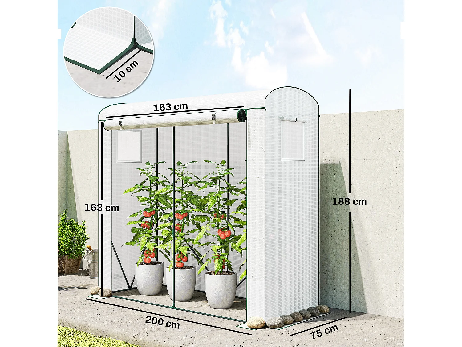 Outsunny Mini Greenhouse, Portable Indoor Outdoor Green House with PE Cover