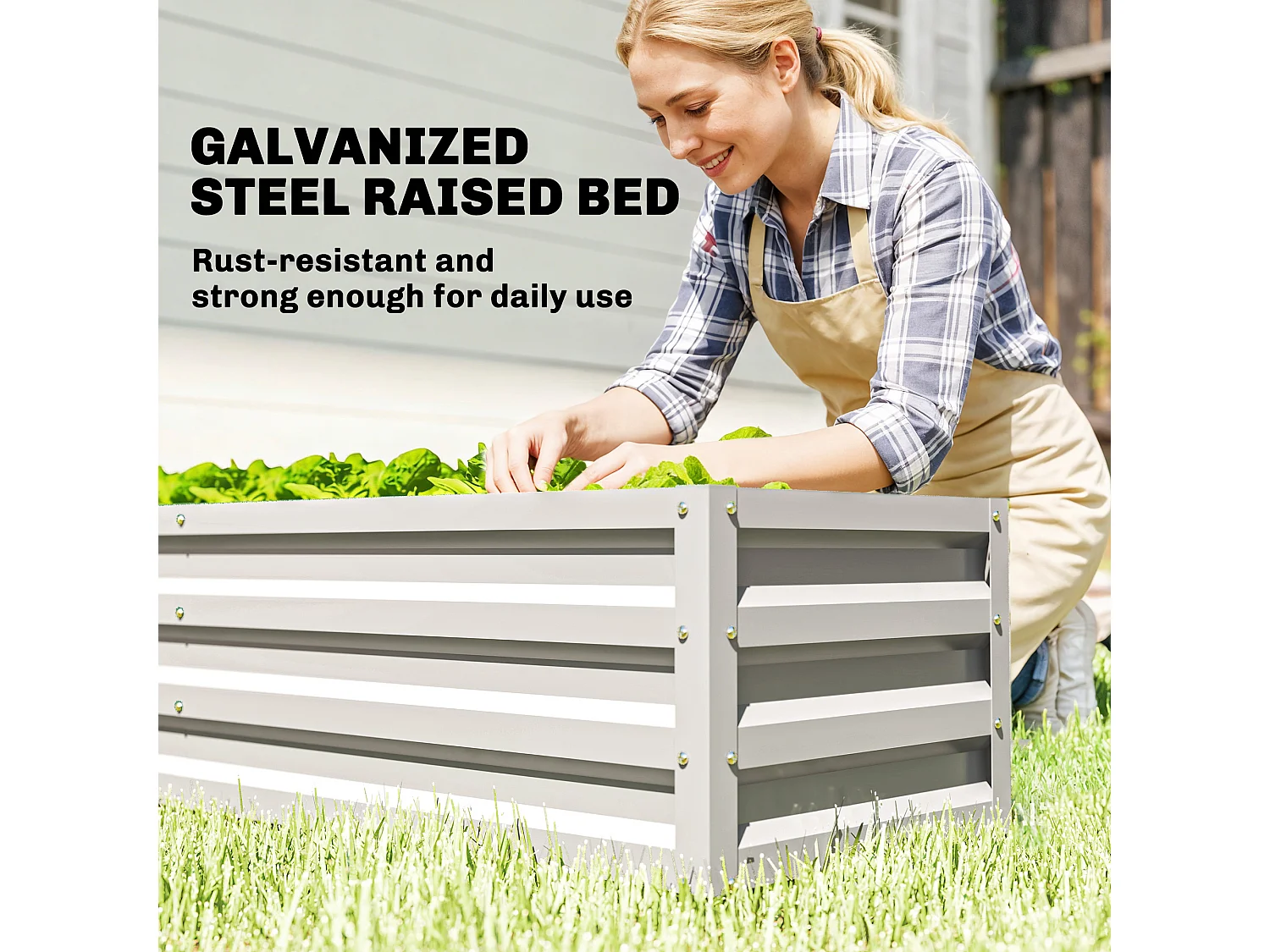 Outsunny Small Greenhouse Outdoor Greenhouse with Roll Up Door, White