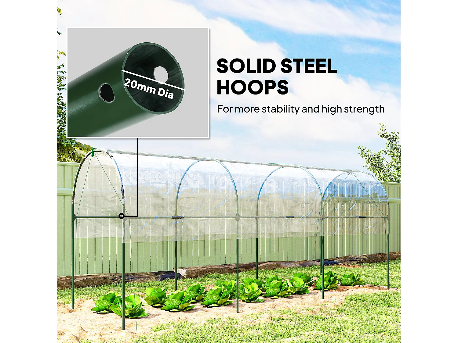 Outsunny Tomato Greenhouse with Top Tap, Pointed Bottom and Guy Ropes, Clear