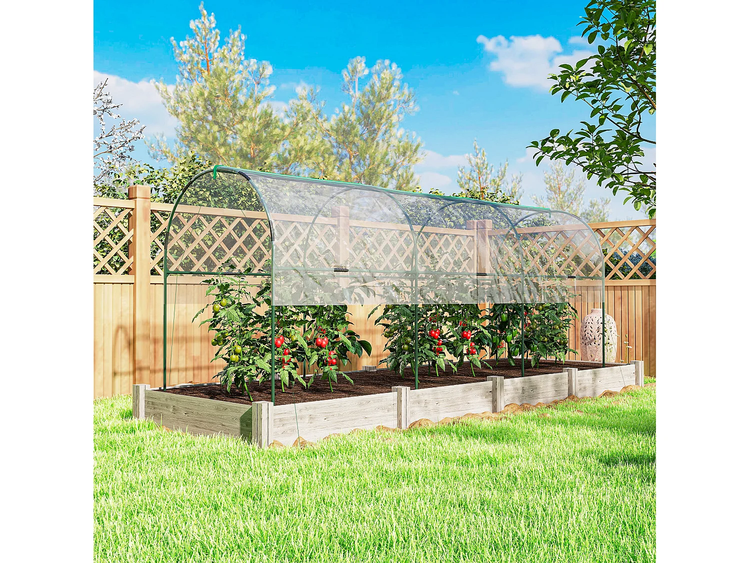 Outsunny Tomato Greenhouse with Top Tap, Pointed Bottom and Guy Ropes, Clear