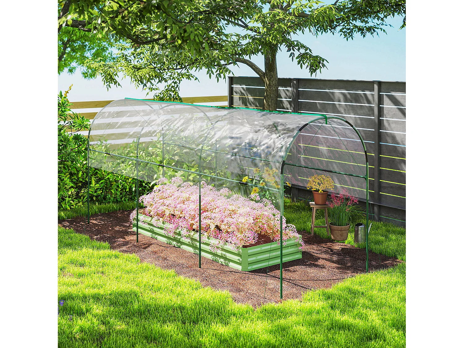 Outsunny Tomato Greenhouse with Top Tap, Pointed Bottom and Guy Ropes, Clear