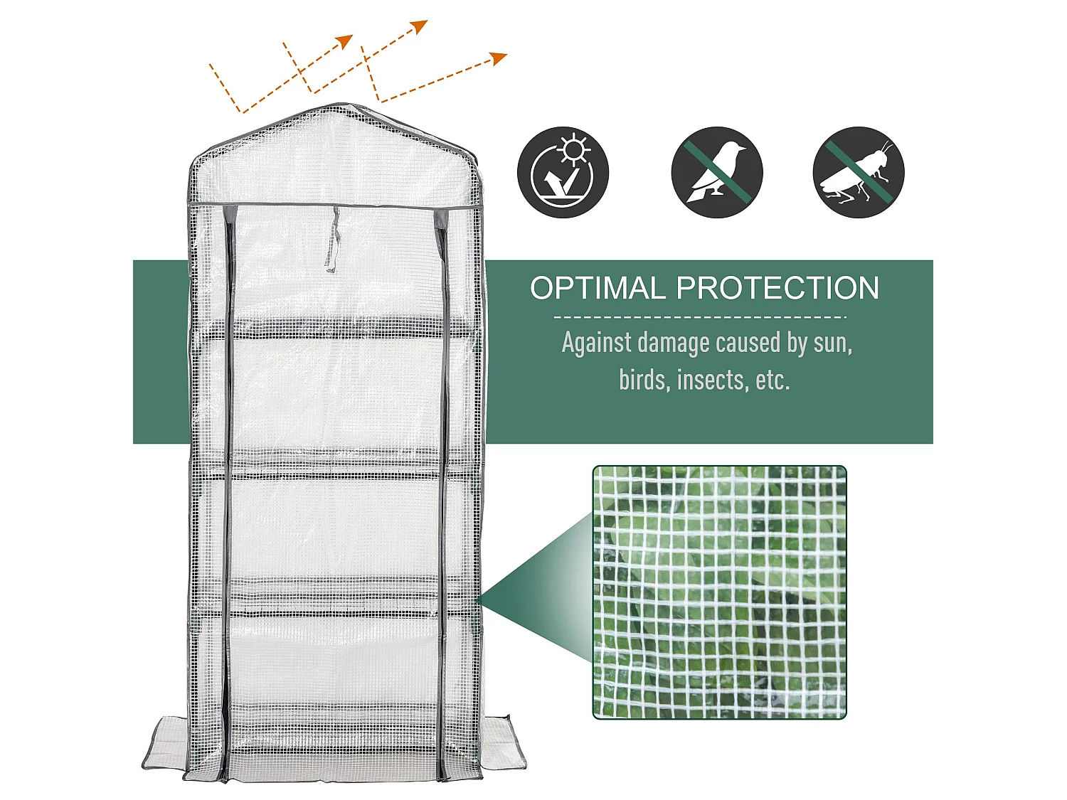 Outsunny Portable 4-Tier Mini Greenhouse Plant Grow House Shed w/ Cover