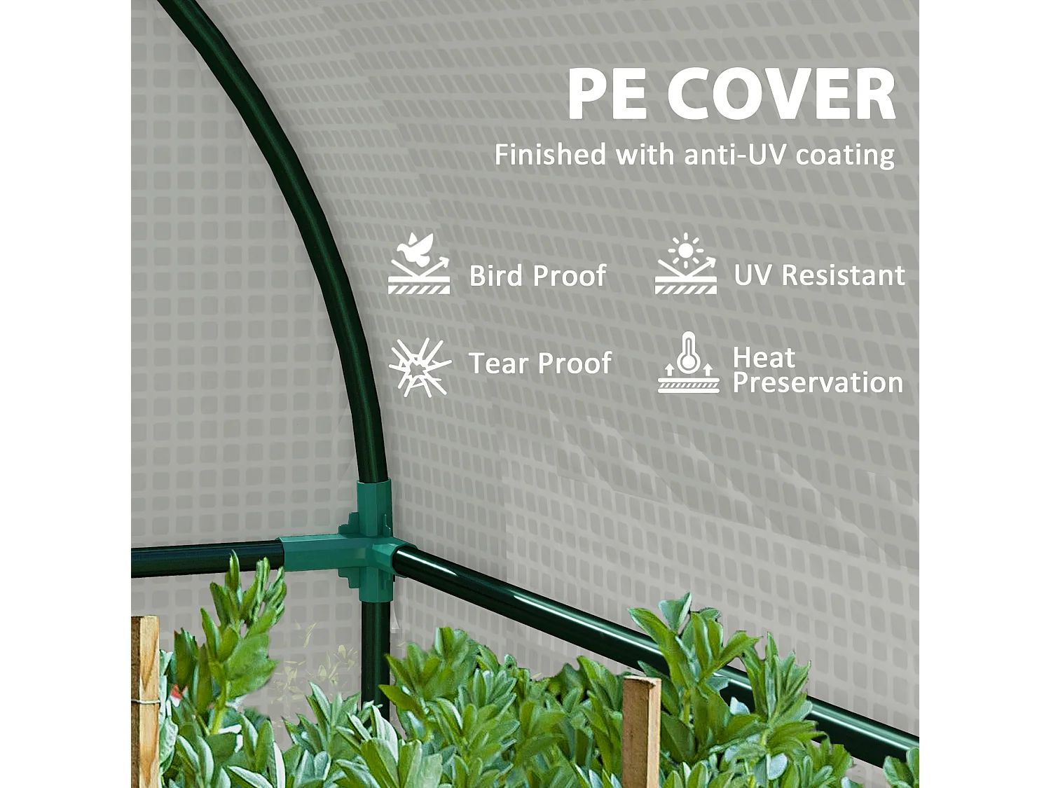 Outsunny Tomato Greenhouse with 2 Roll-up Doors, 185 x 94 x 150cm, White