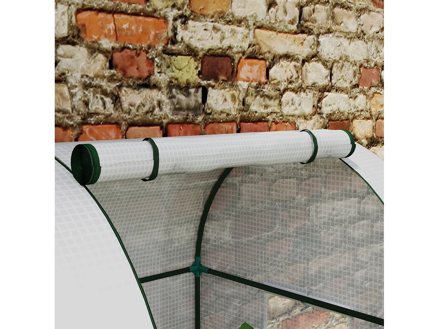 Outsunny Tomato Greenhouse with 2 Roll-up Doors, 185 x 94 x 150cm, White
