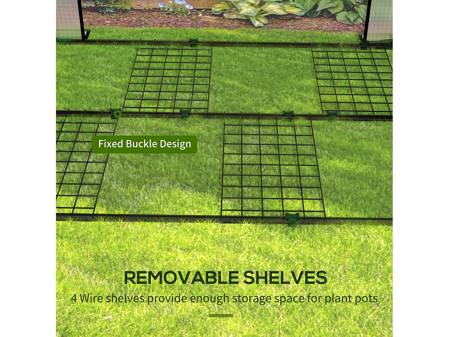 Outsunny Mini Greenhouse with Shelves and Roll Up Door, 100x80x150cm, White