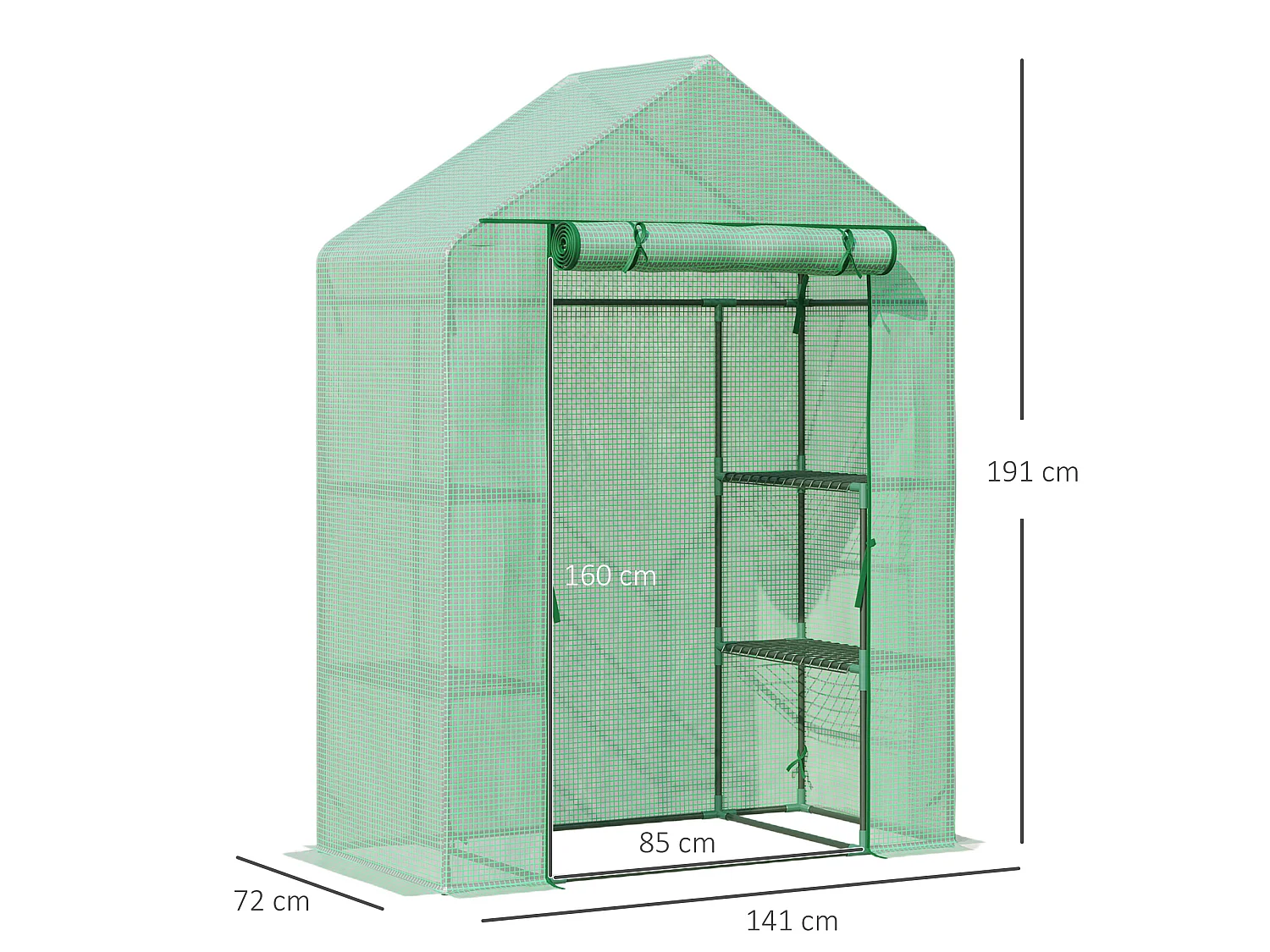 Outsunny Greenhouse for Outdoor Portable Gardening Plant Grow House Green