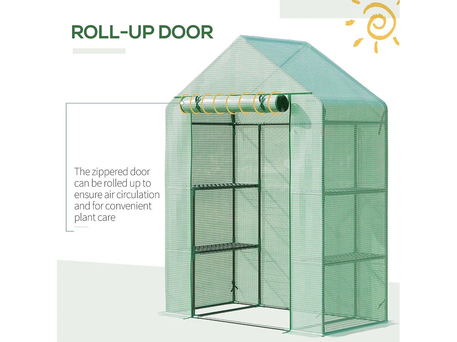 Outsunny Greenhouse for Outdoor Portable Gardening Plant Grow House Green