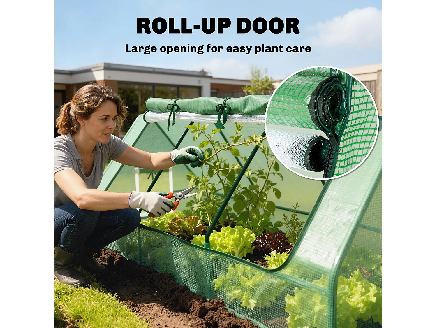 Outsunny Portable Small Polytunnel with Mesh Windows, 240x90x90cm