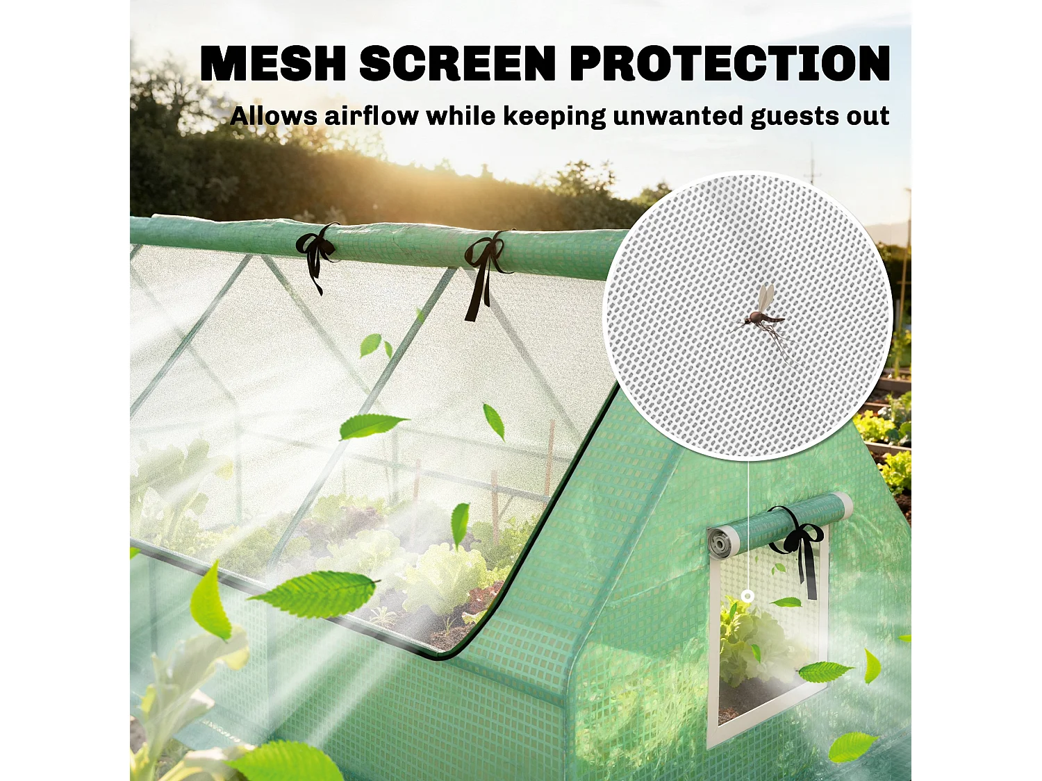 Outsunny Portable Small Polytunnel with Mesh Windows, 240x90x90cm