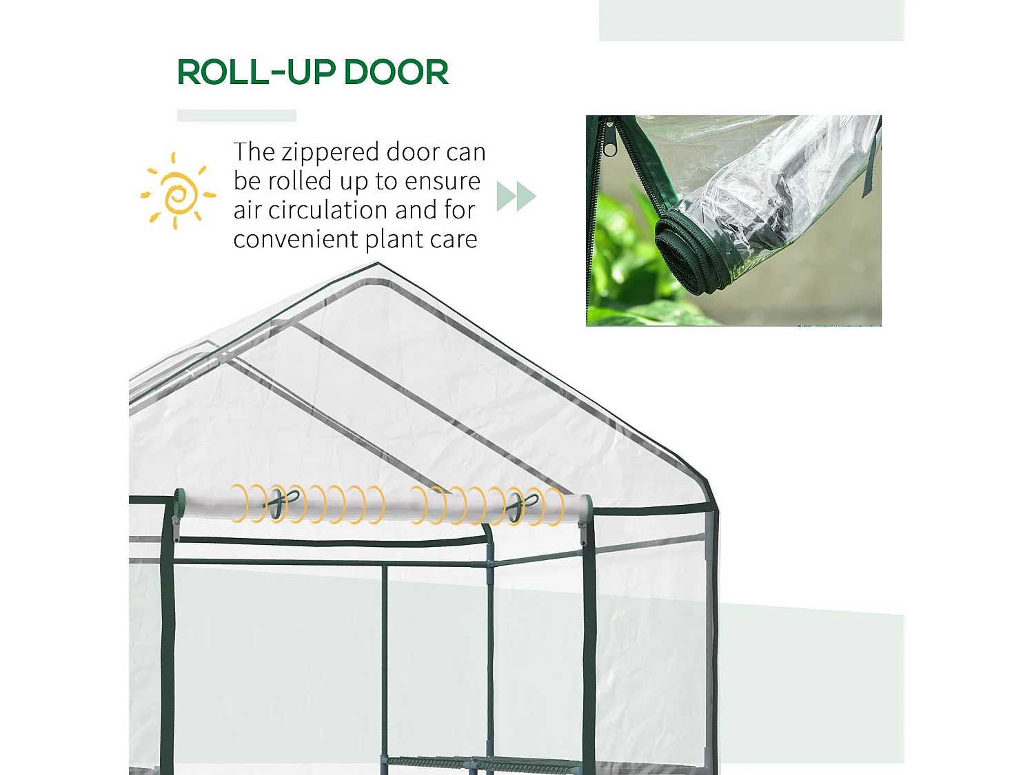 Outsunny Walk In Greenhouse Garden Clear PVC Frame Shelves Reinforced Plant Grow