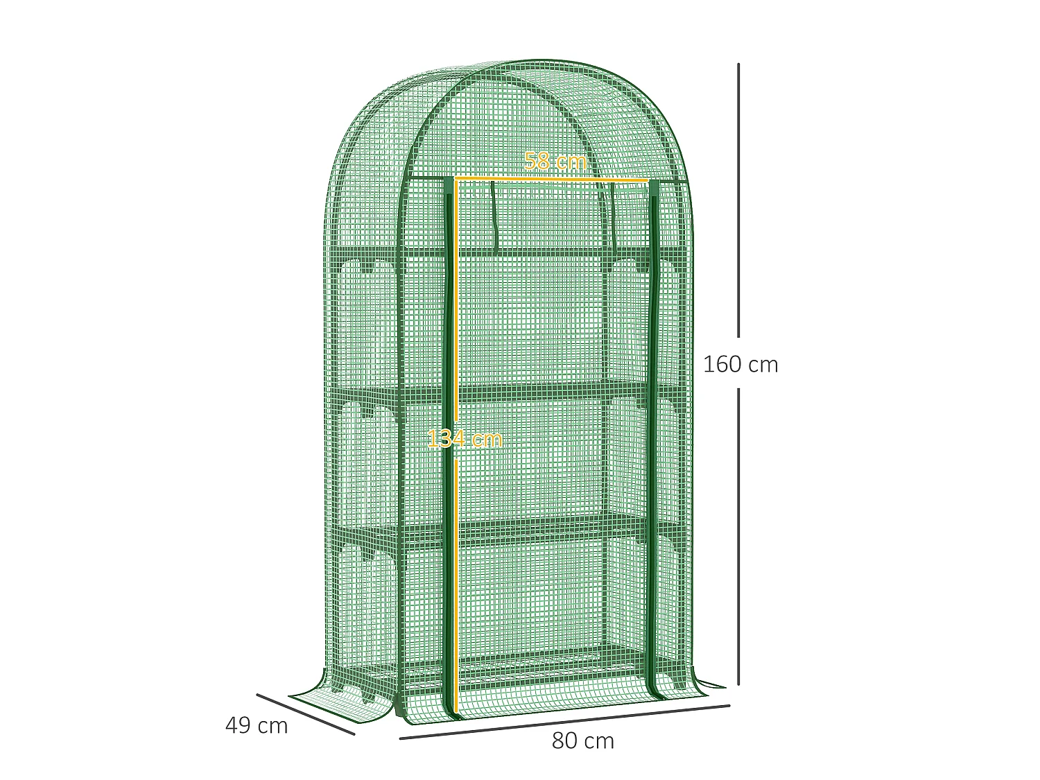 Outsunny 80 x 49 x 160cm Mini Greenhouse Portable Green House with Shelf Green