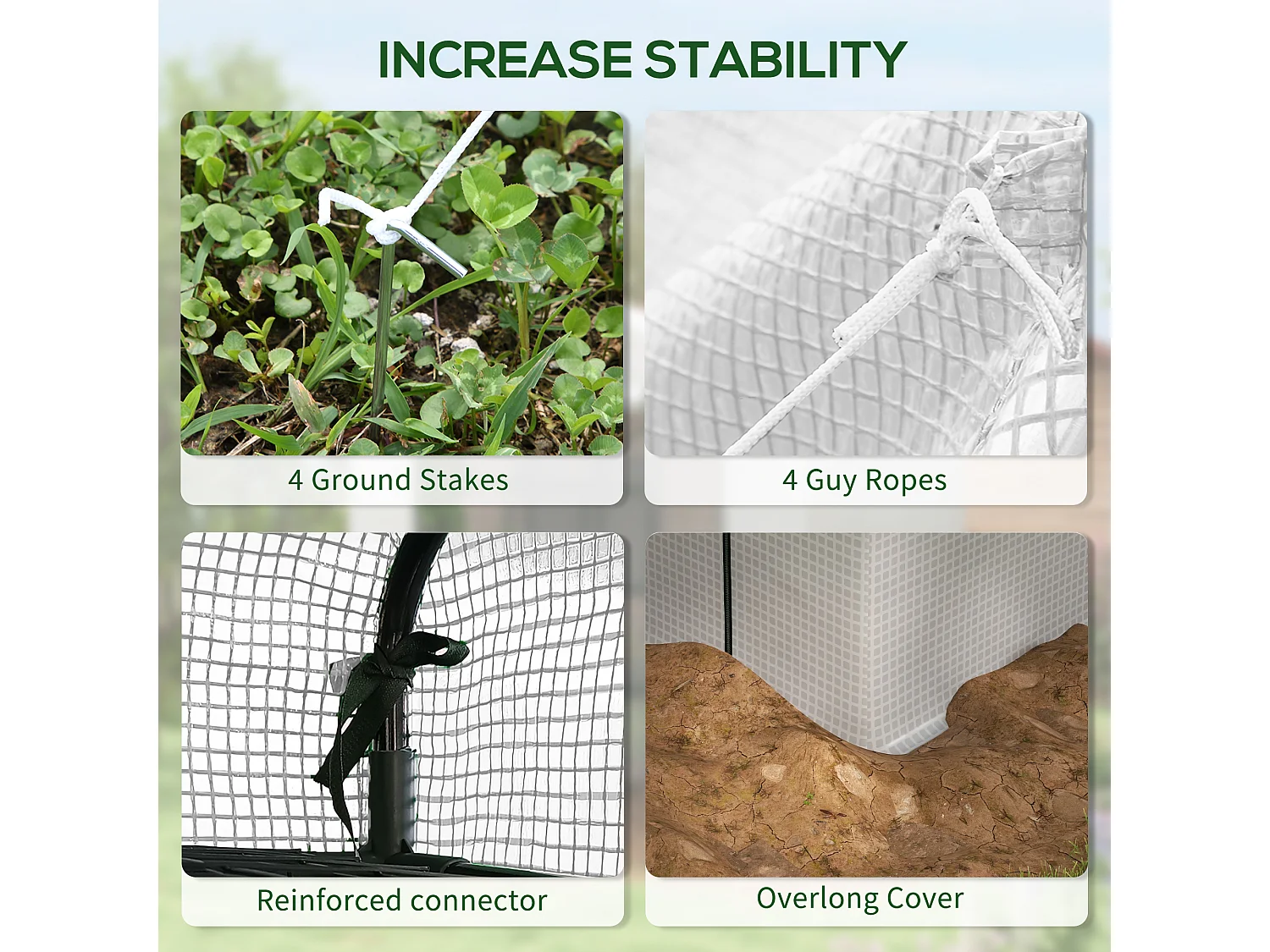 Outsunny Walk-in Garden Greenhouse Shelves Polytunnel Steeple Grow House