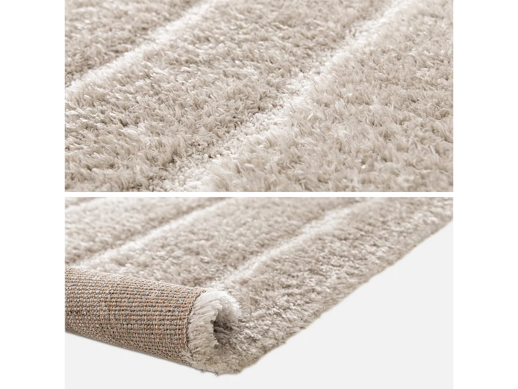 Tapis intérieur motif linéaire taupe 80x150cm - Uma