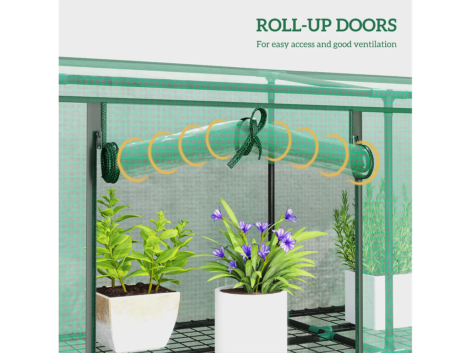 Outsunny 3 Tier Lean-to Mini Greenhouse with PE Cover, Green