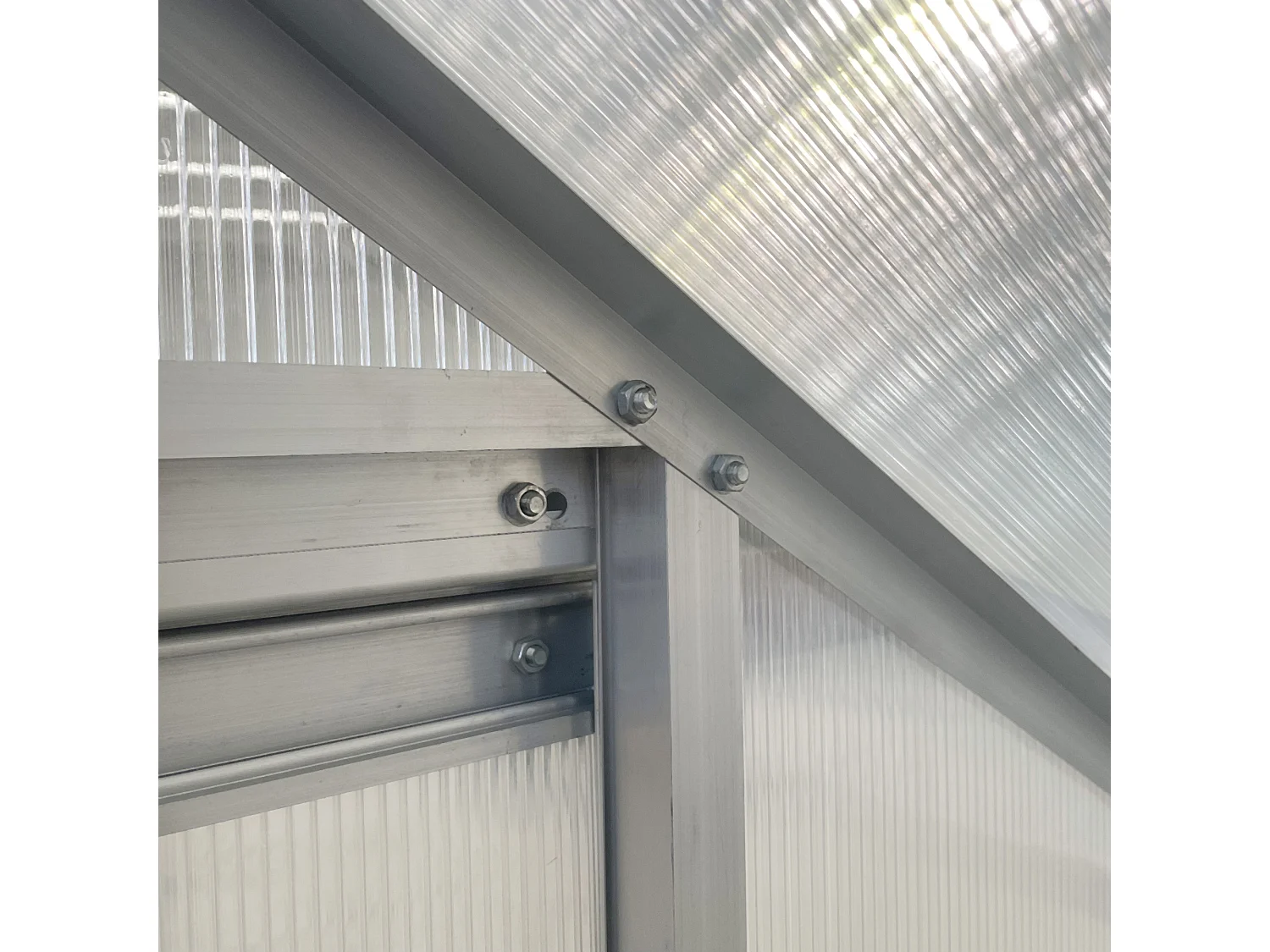 Outsunny 6 x 4ft Lean to Polycarbonate Greenhouse for Outdoor w/ Sliding Door