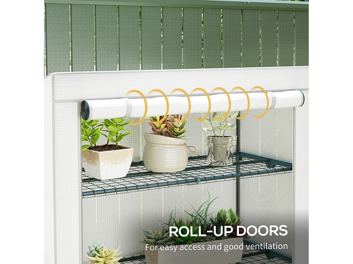 Outsunny 4 Tier Lean-to Mini Greenhouse with Reinforced PE Cover, Grey