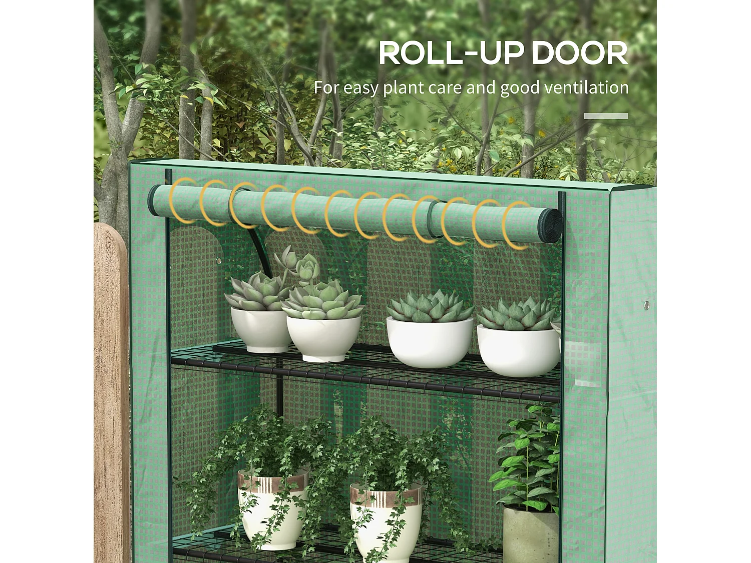 Outsunny Mini Green House with 4 Tier Shelves, 170H x 120W x 50Dcm, Green
