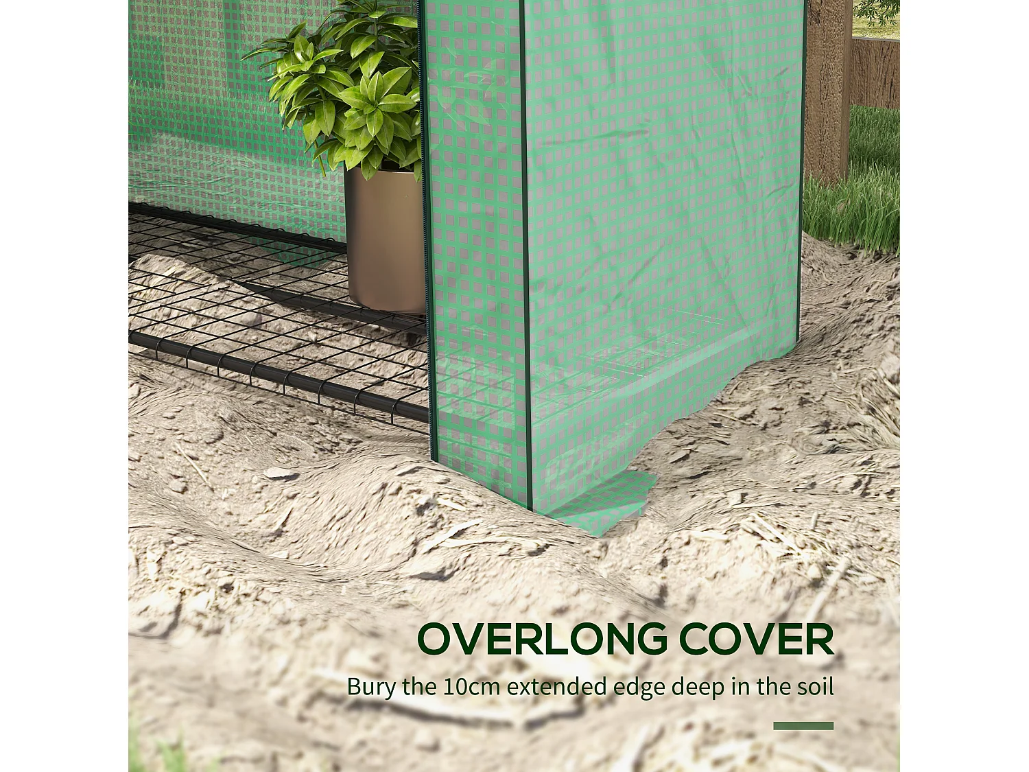 Outsunny Mini Green House with 4 Tier Shelves, 170H x 120W x 50Dcm, Green