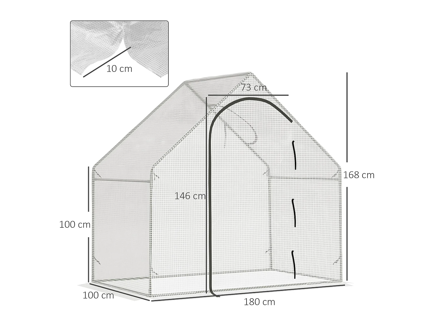 Outsunny Walk-In Portable Greenhouse Mini Grown House Steel Frame Window White